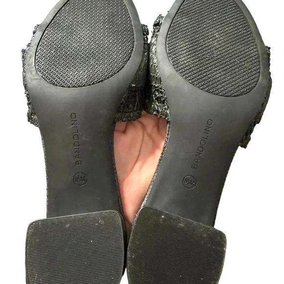 👡✨ Bandolino Black Woven Buckle Heeled Sandals Women’s Size 8.5 Chic‎ ✨👡 - Picture 5 of 5